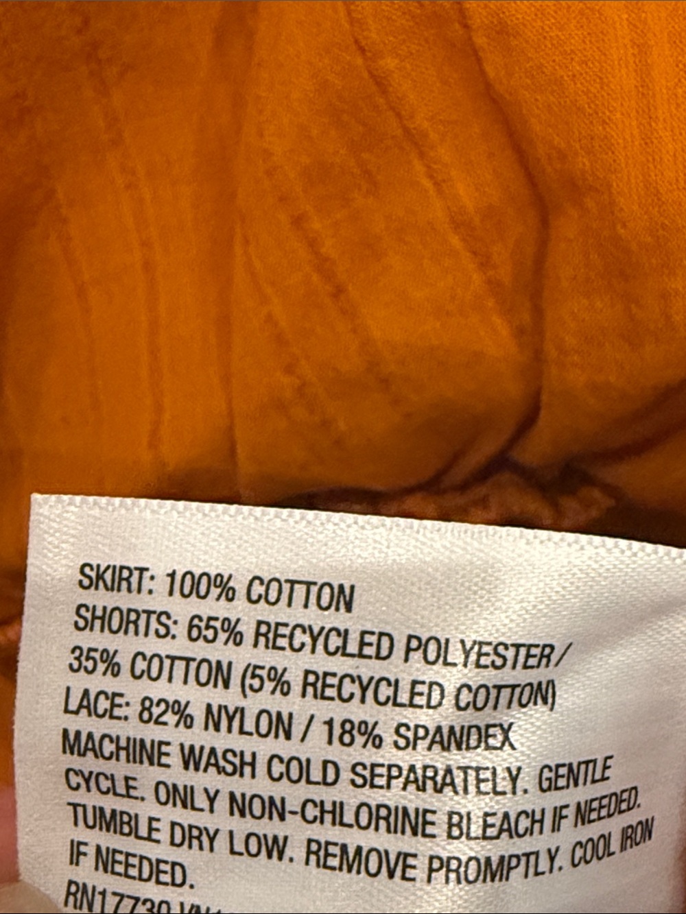 NWT wild fable Cotton Tiered Lace-Trim Mini Skirt in Burnt Orange - Picture 5 of 10